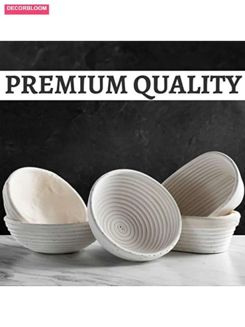 Bread Banneton Proofing Baskets Set of 2 Oval 10x6 Inch Sourdough Rising
